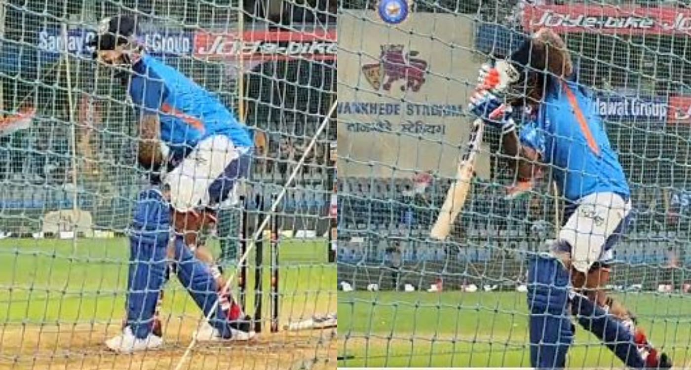सूर्यकुमार यादव नेट्स में बल्लेबाजी करते हुए 