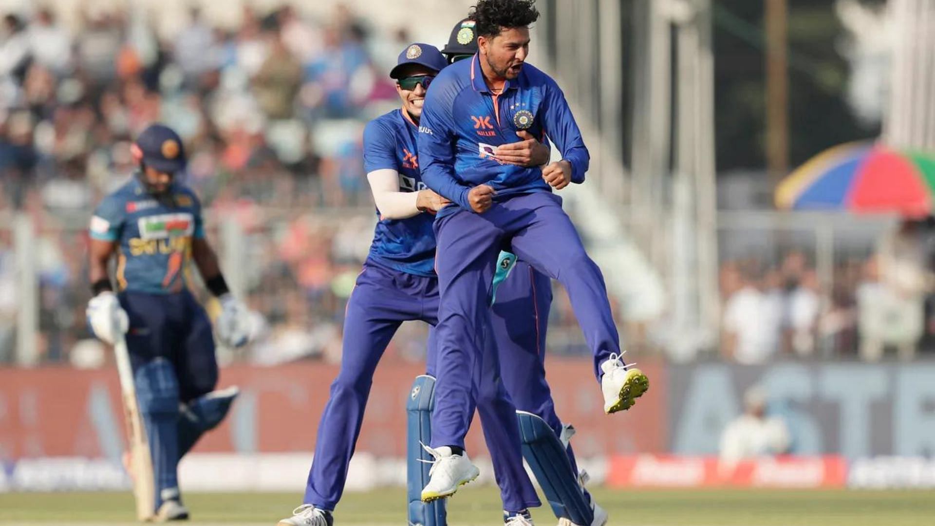 Kuldeep Yadav punctured the Sri Lankan middle-order with his three wickets. (P.C.:BCCi)