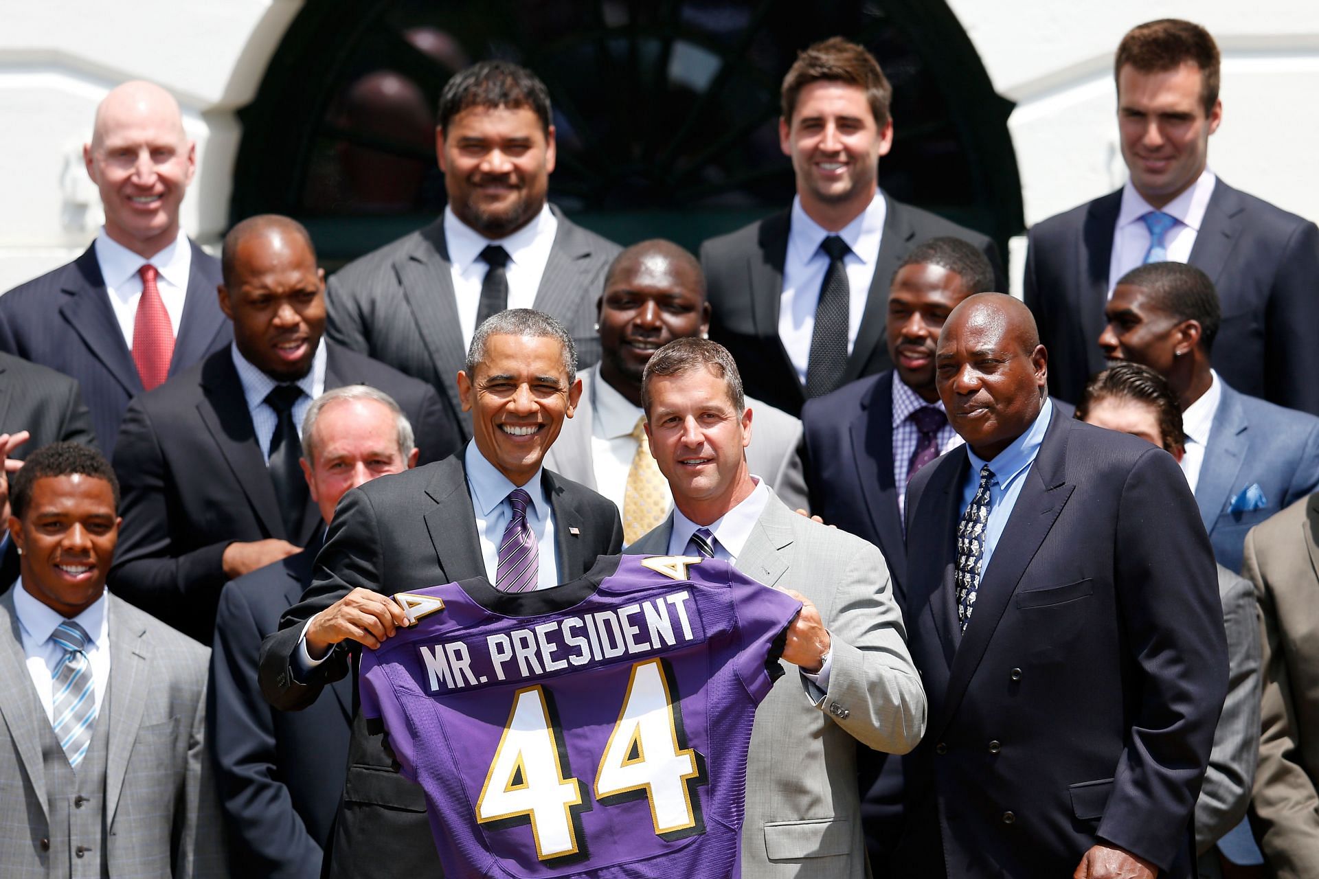 Obama Welcomes Super Bowl Champion Baltimore Ravens To White House