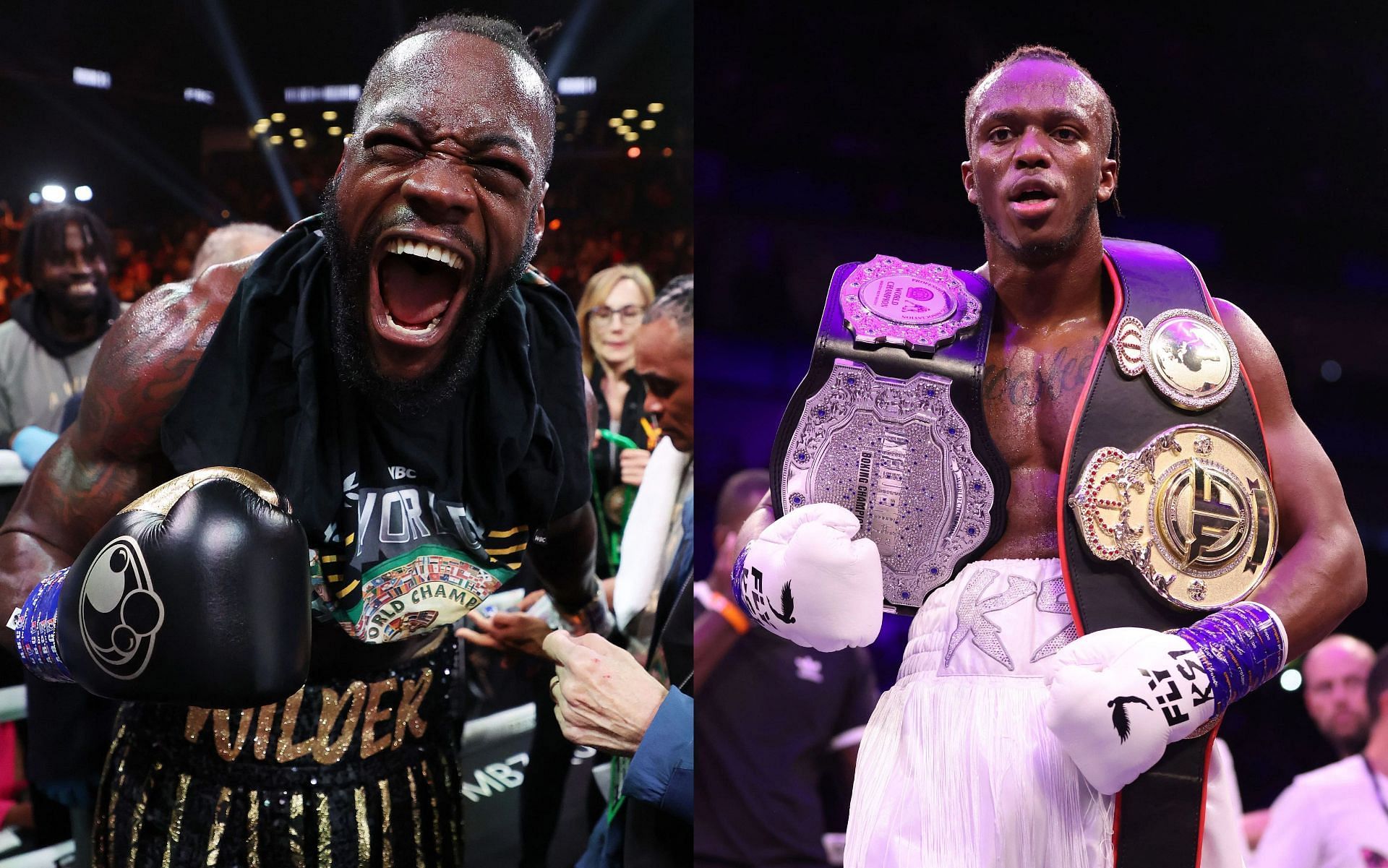 Deontay Wilder (L), and KSI (R).