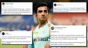 “There weren't 5 players inside the 30-yard circle” - Twitterati accuse Gautam Gambhir of hypocrisy after he compares Rohit Sharma with Ricky Ponting