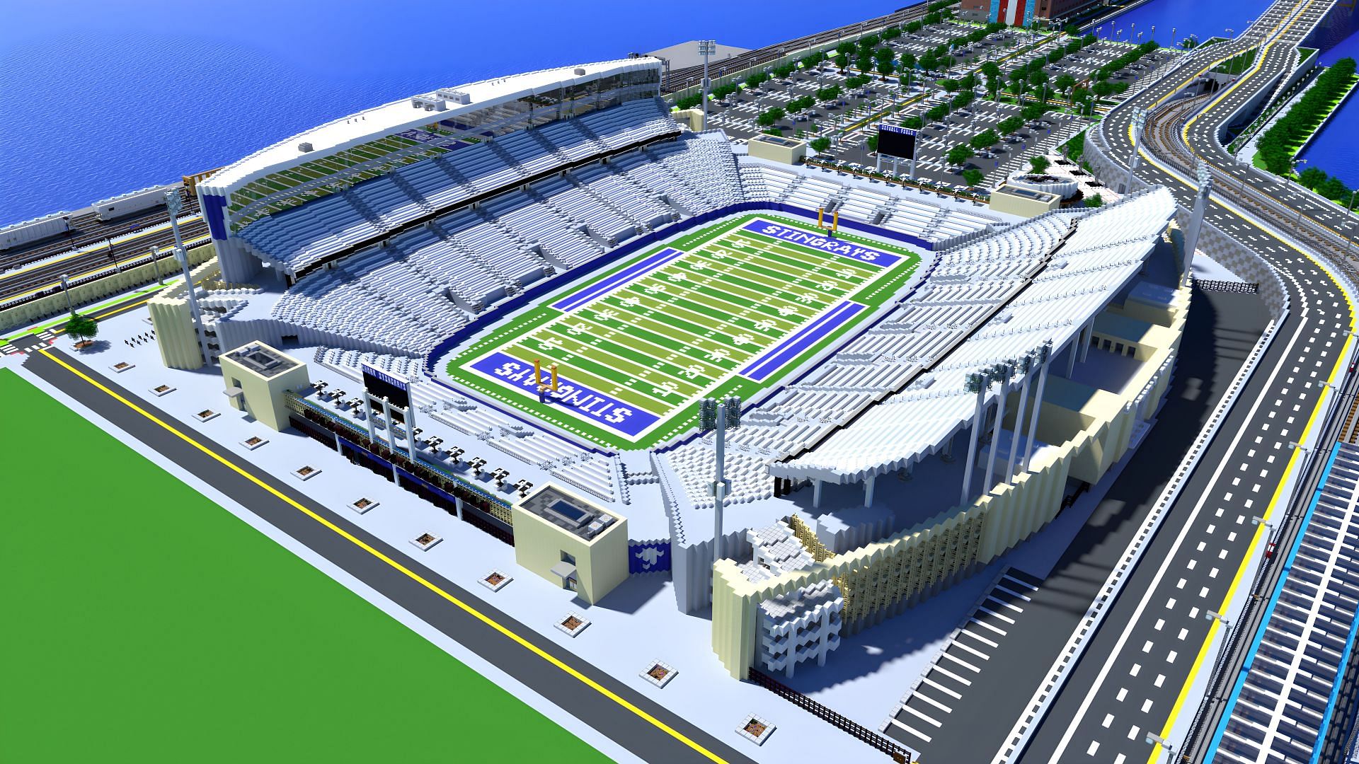 Minecraft stadiums can make for a magnificent build (Image via Reddit u/HomieTrain)