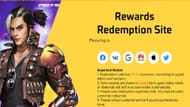 Rewards Redemption Site currently offers six login options to the players (Image via Garena)