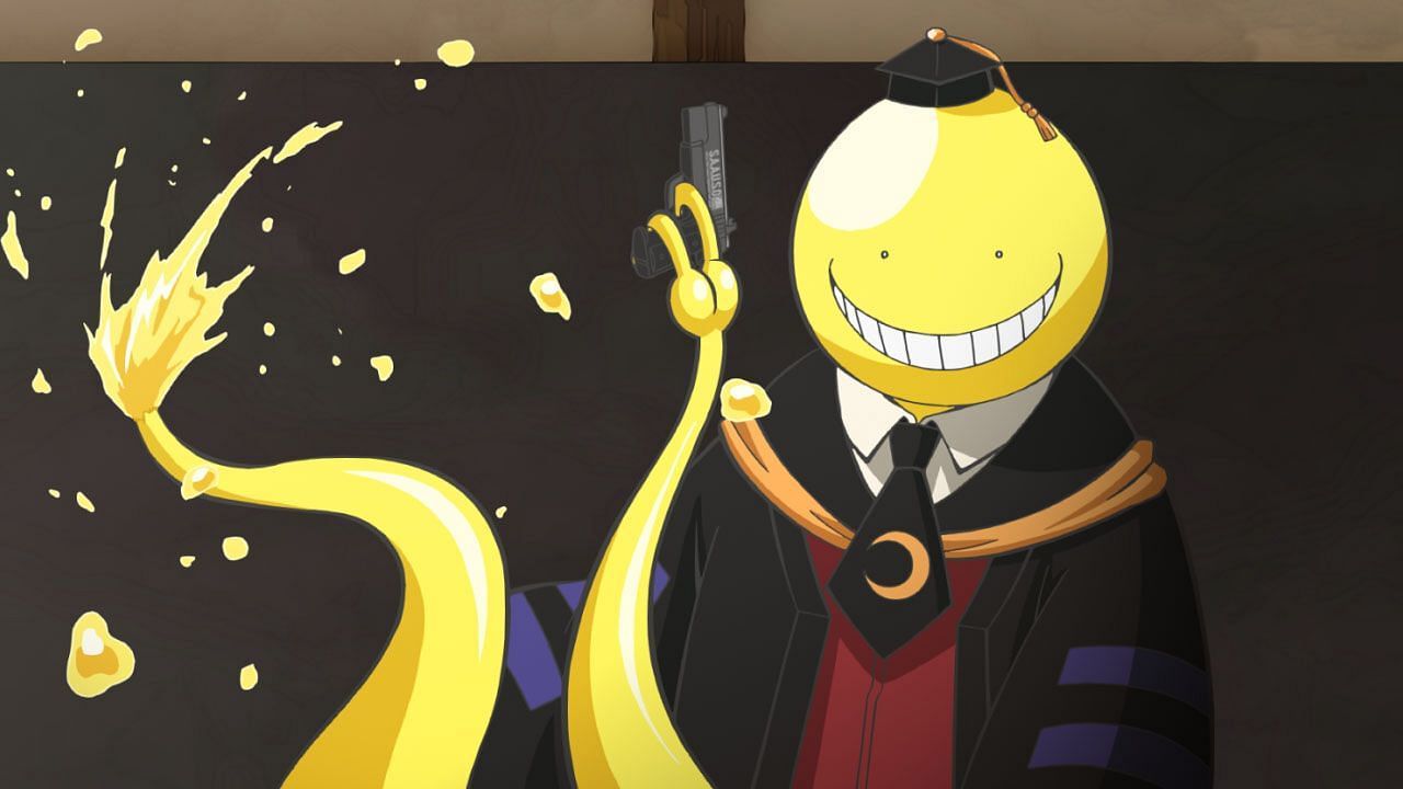 Koro-sensei as seen in the Assassination Classroom aninme series (Image via Brain&#039;s Base Studios)