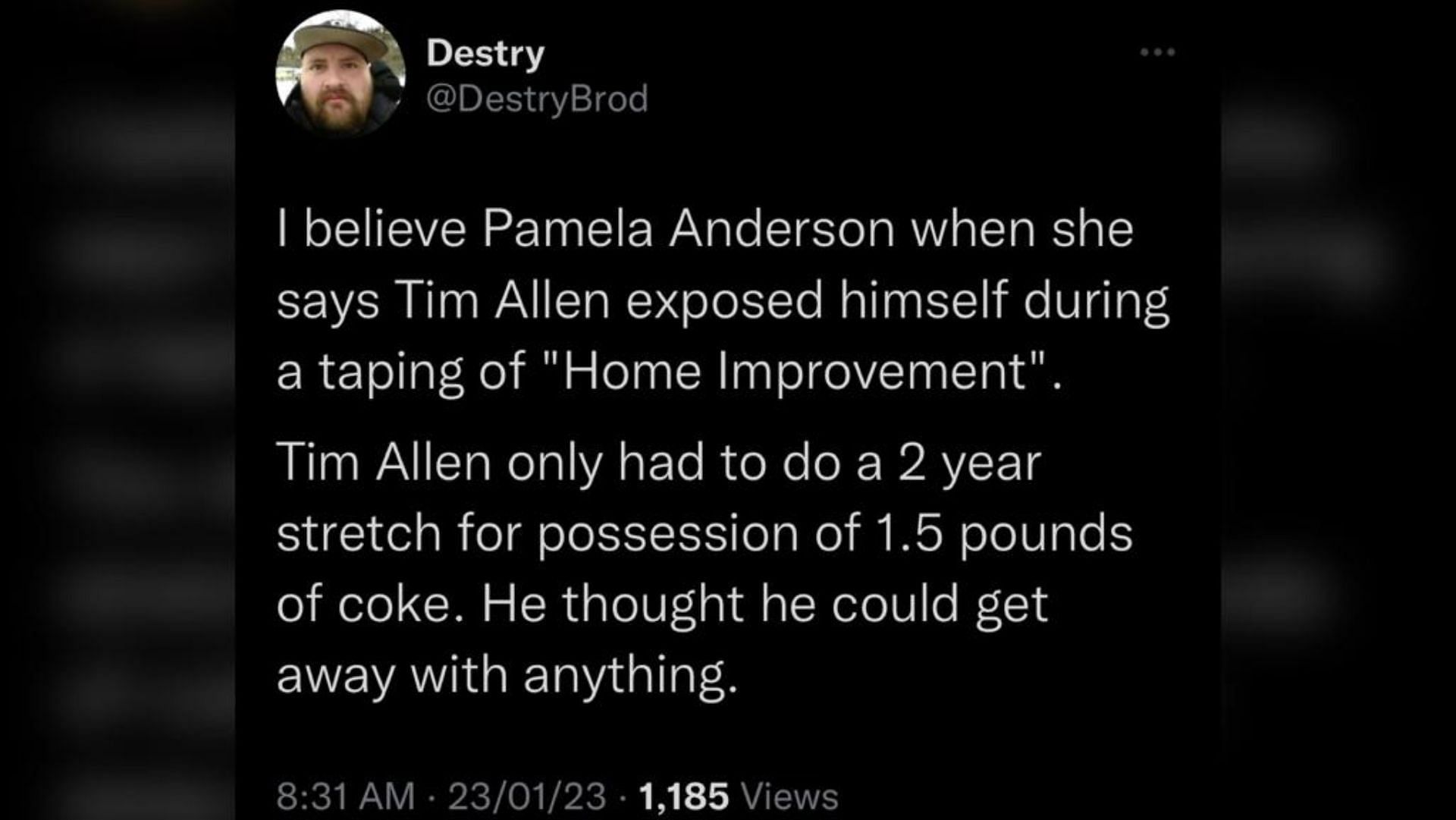 Screenshot of a Twitter user criticizing Tim Allen.