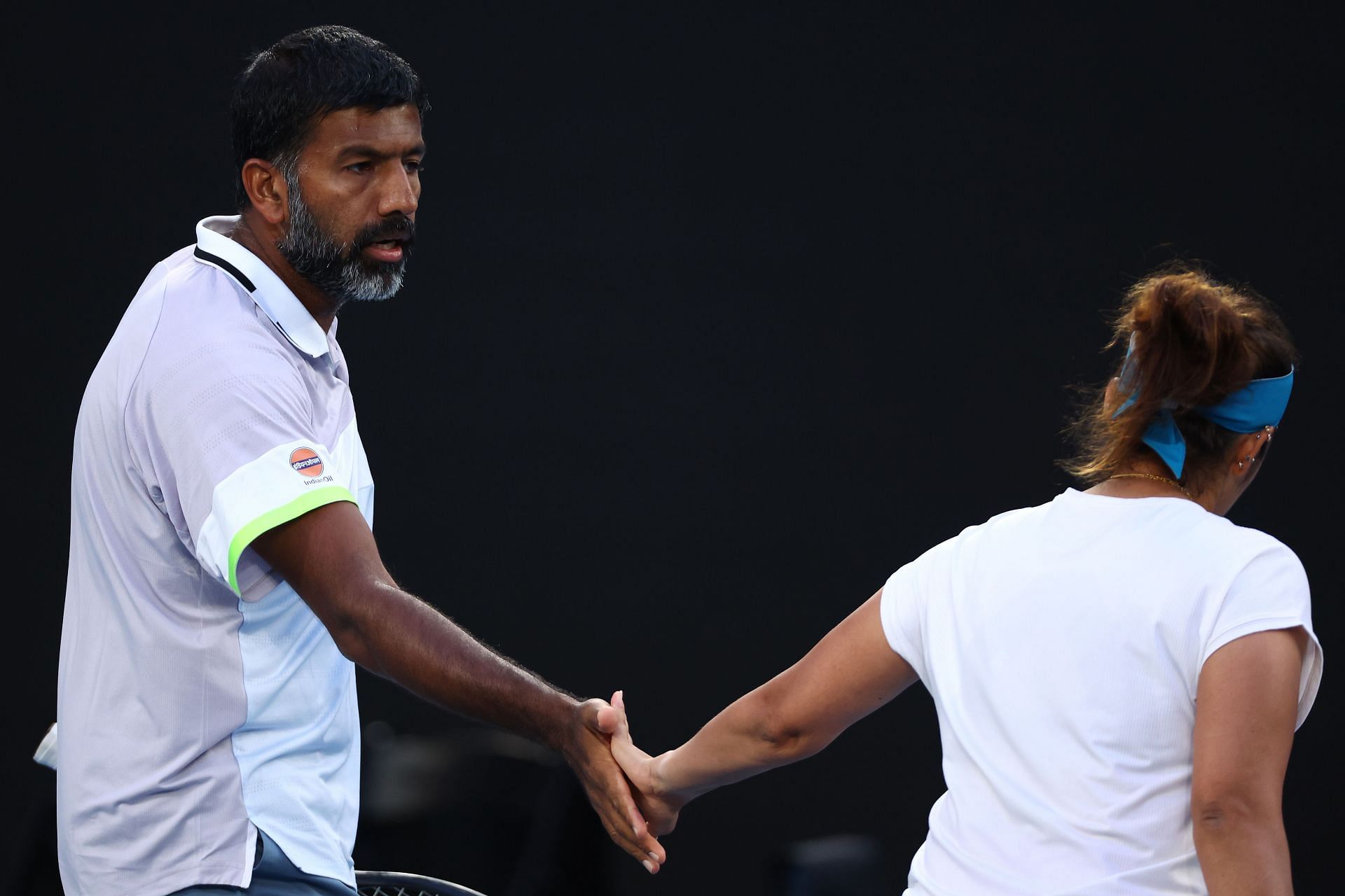 Mirza and Bopanna in action at the 2023 Australian Open.