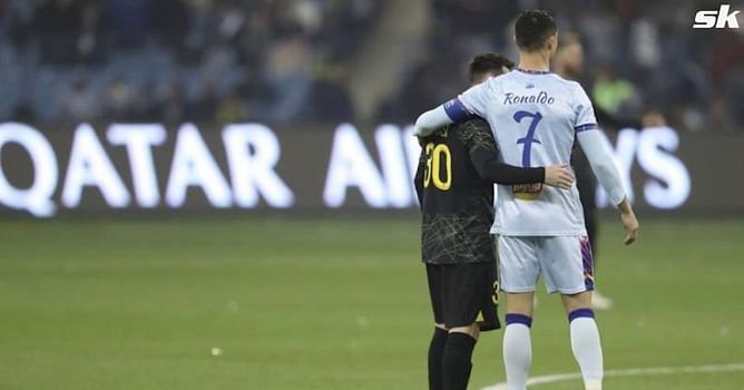 Lionel Messi and Cristiano Ronaldo greet each other warmly for the first time after 2022 FIFA World Cup