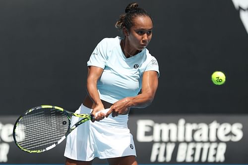 Leylah Fernandez in action at the 2023 Australian Open