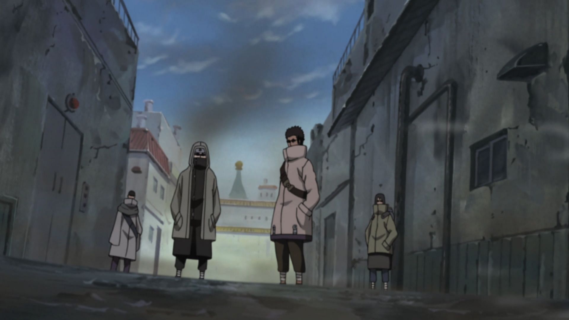 The Aburame Clan as depicted within the anime (Image via Pierrot Studios)