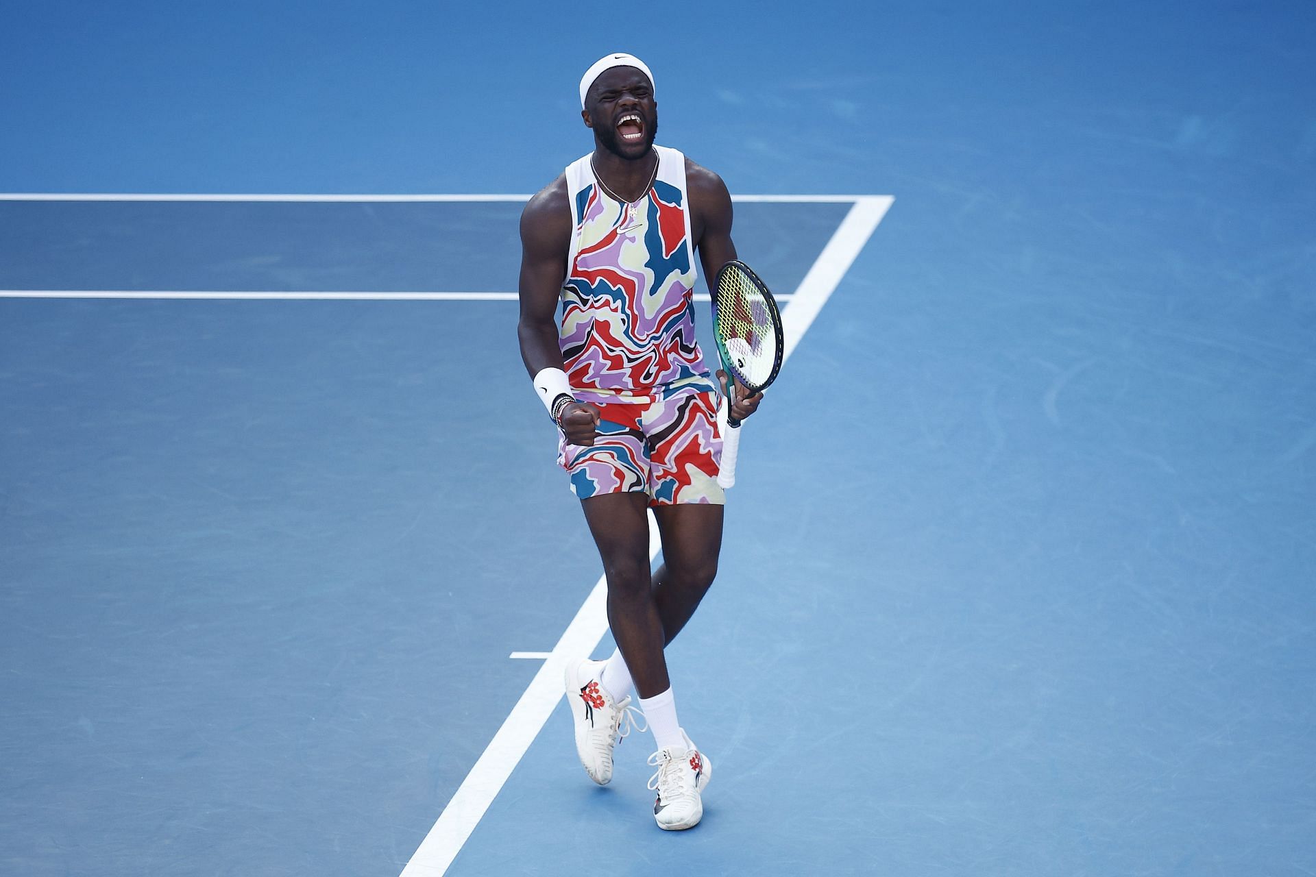 Frances Tiafoe in action at the 2023 Australian Open.