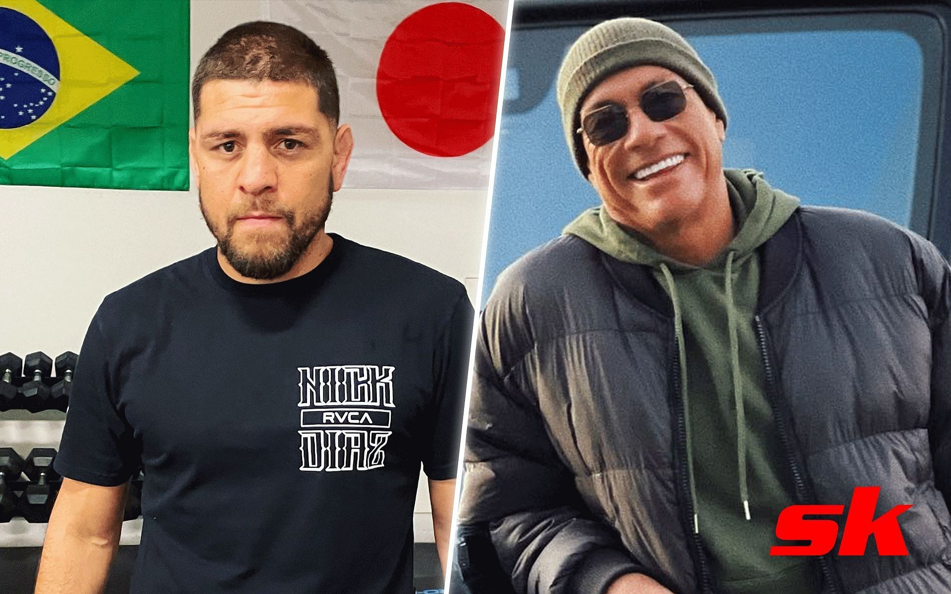 Nick Diaz (Left) and Jean Claude Van Damme (Right) [Images via: @nickdiaz209 and @jcvd on Instagram]