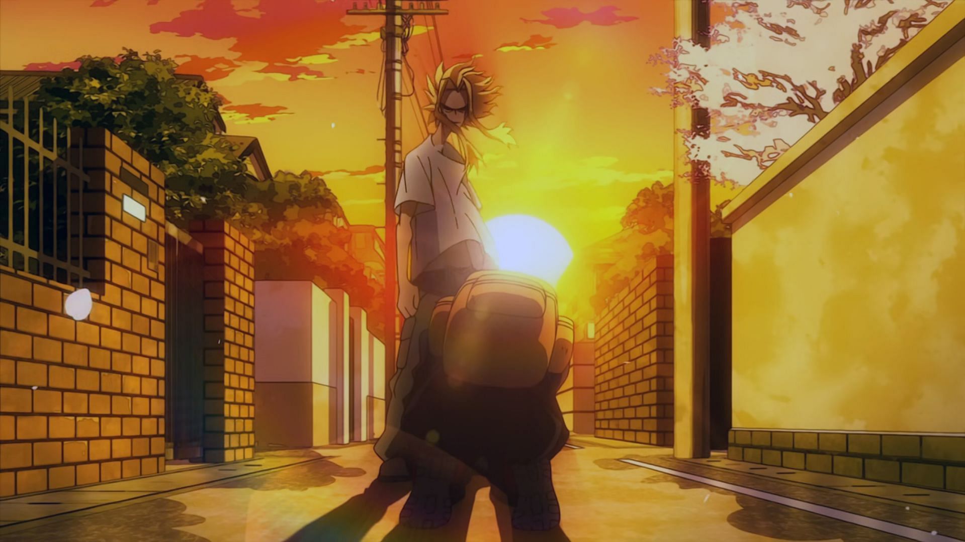 All Might says Izuku can be a hero in the anime (Image via Studio Bones)