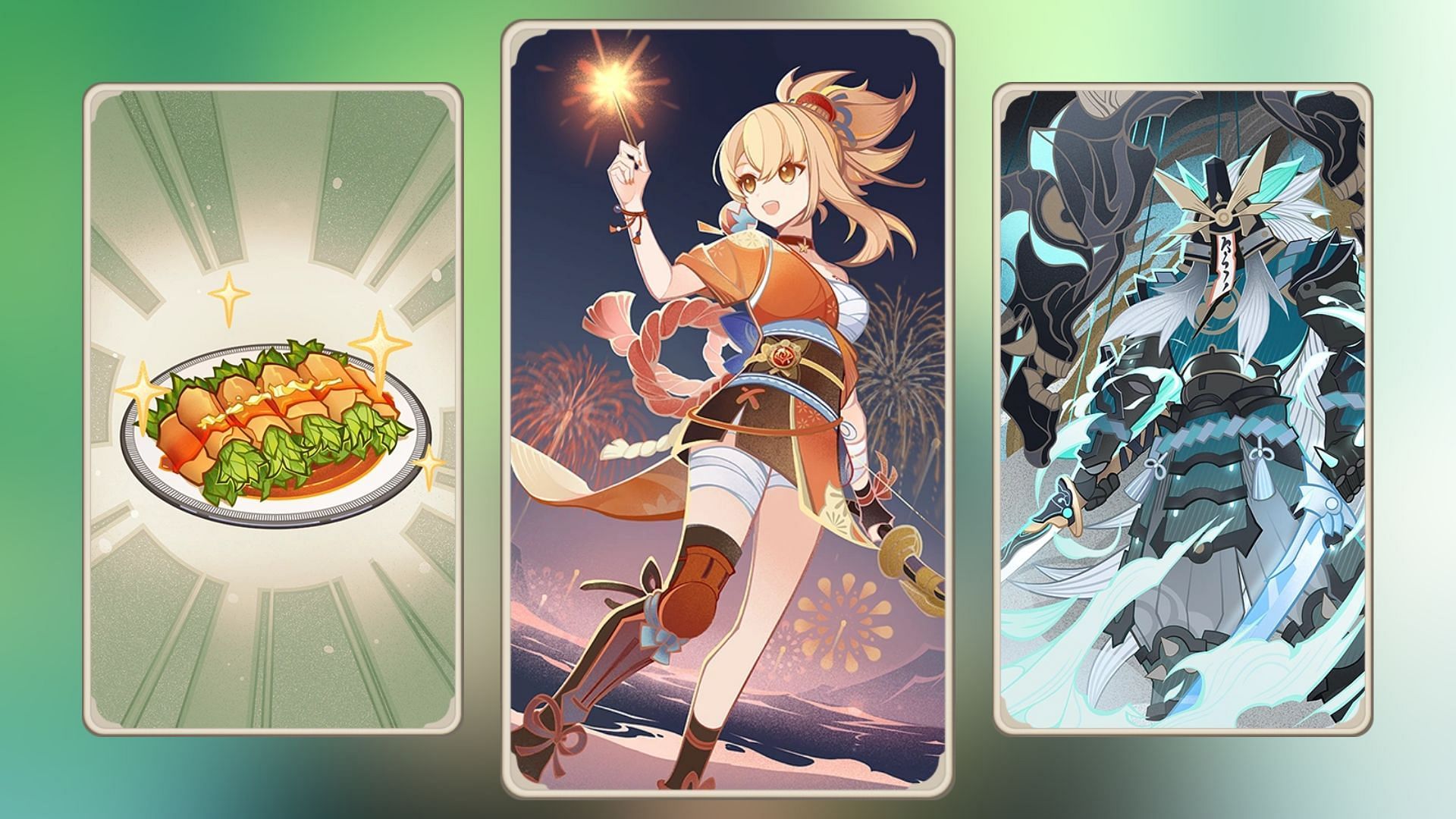 🌠 Cards with materials for the exaltation of weapons, characters and their  talents at the time of version 3.4 Genshin Impact