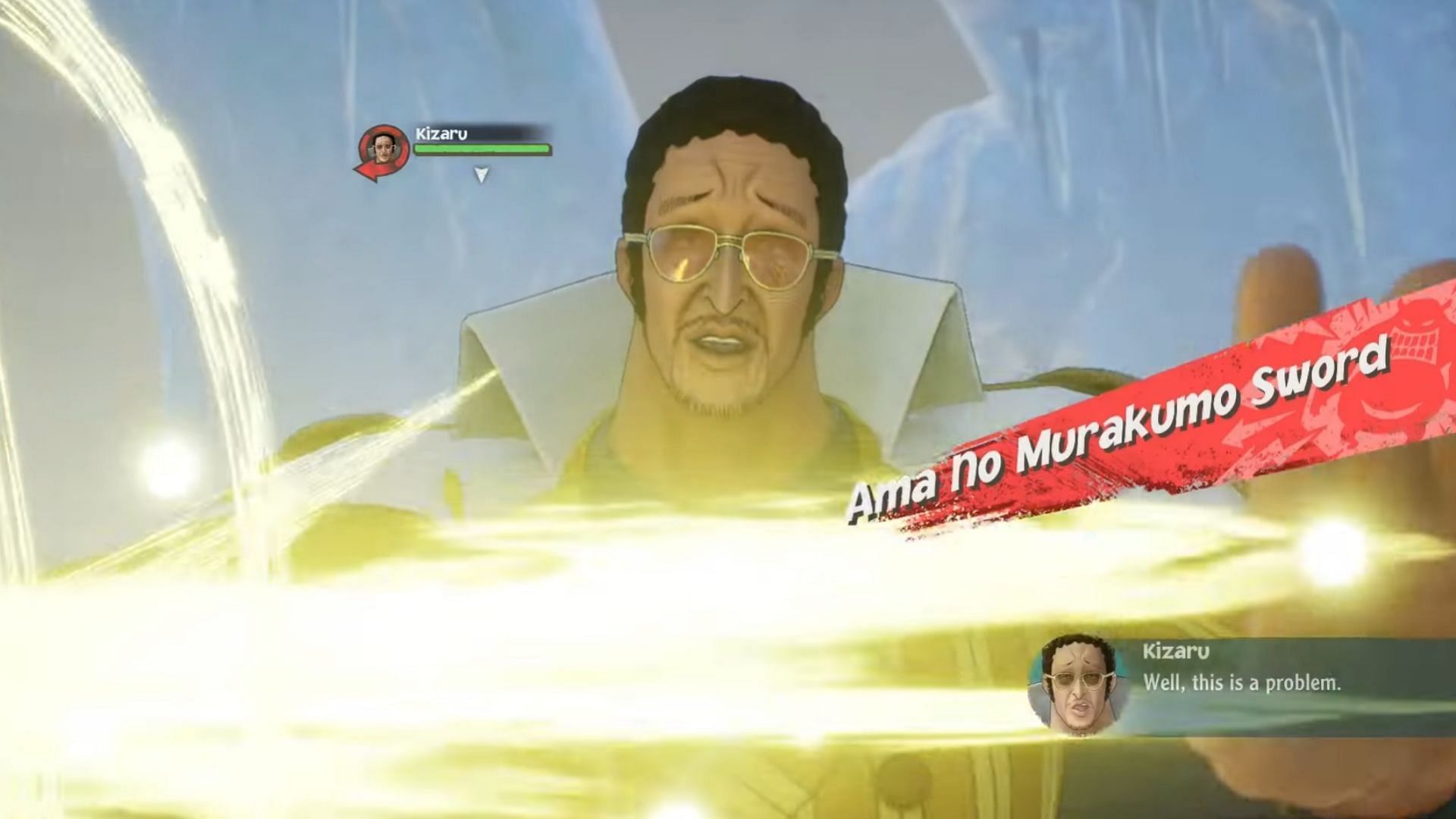 Kizaru&#039;s sword attack. (Image via Bandai Namco)