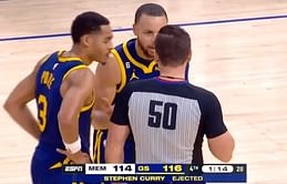 Watch: Steph Curry gets ejected from Warriors vs Grizzlies game after throwing away his mouthpiece in frustration