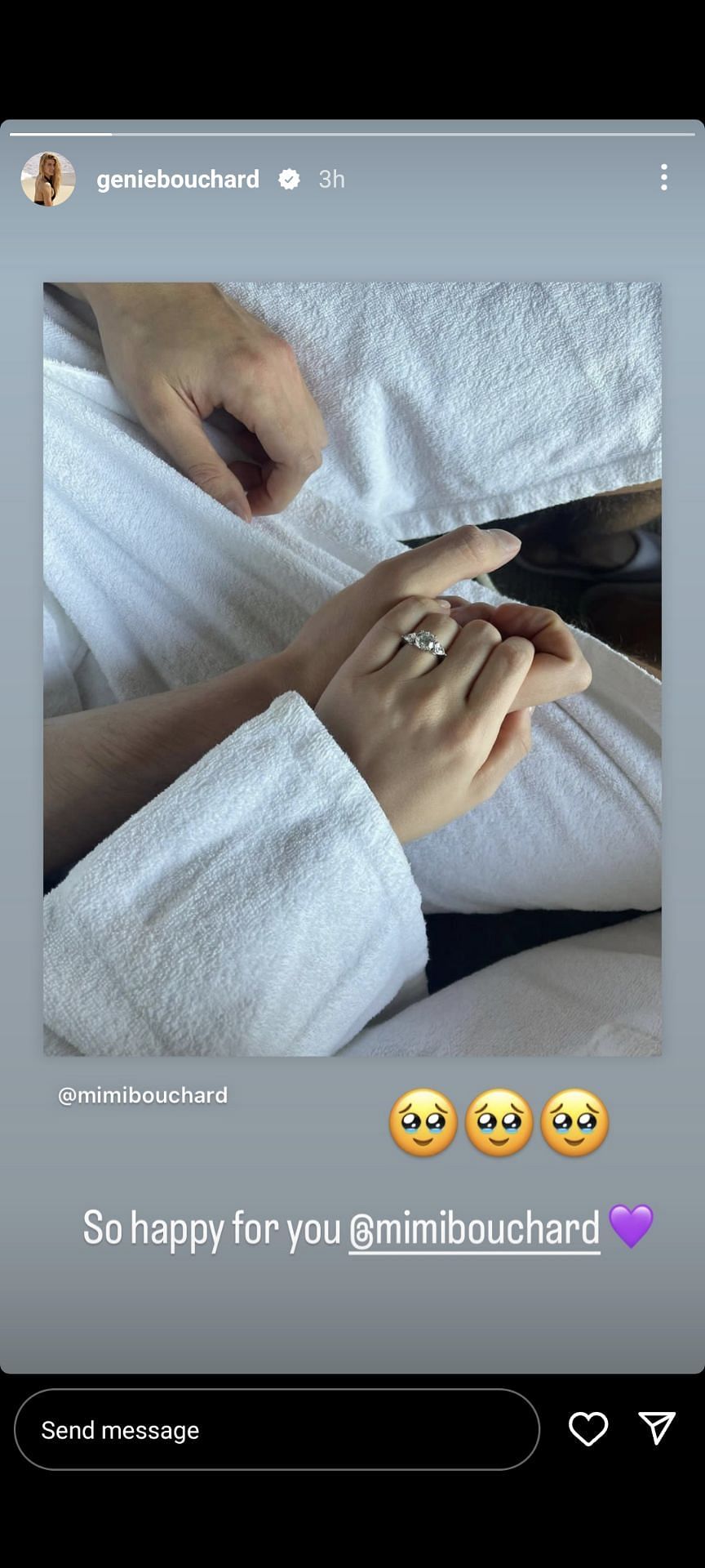 Bouchard's Instagram Story for Thursday