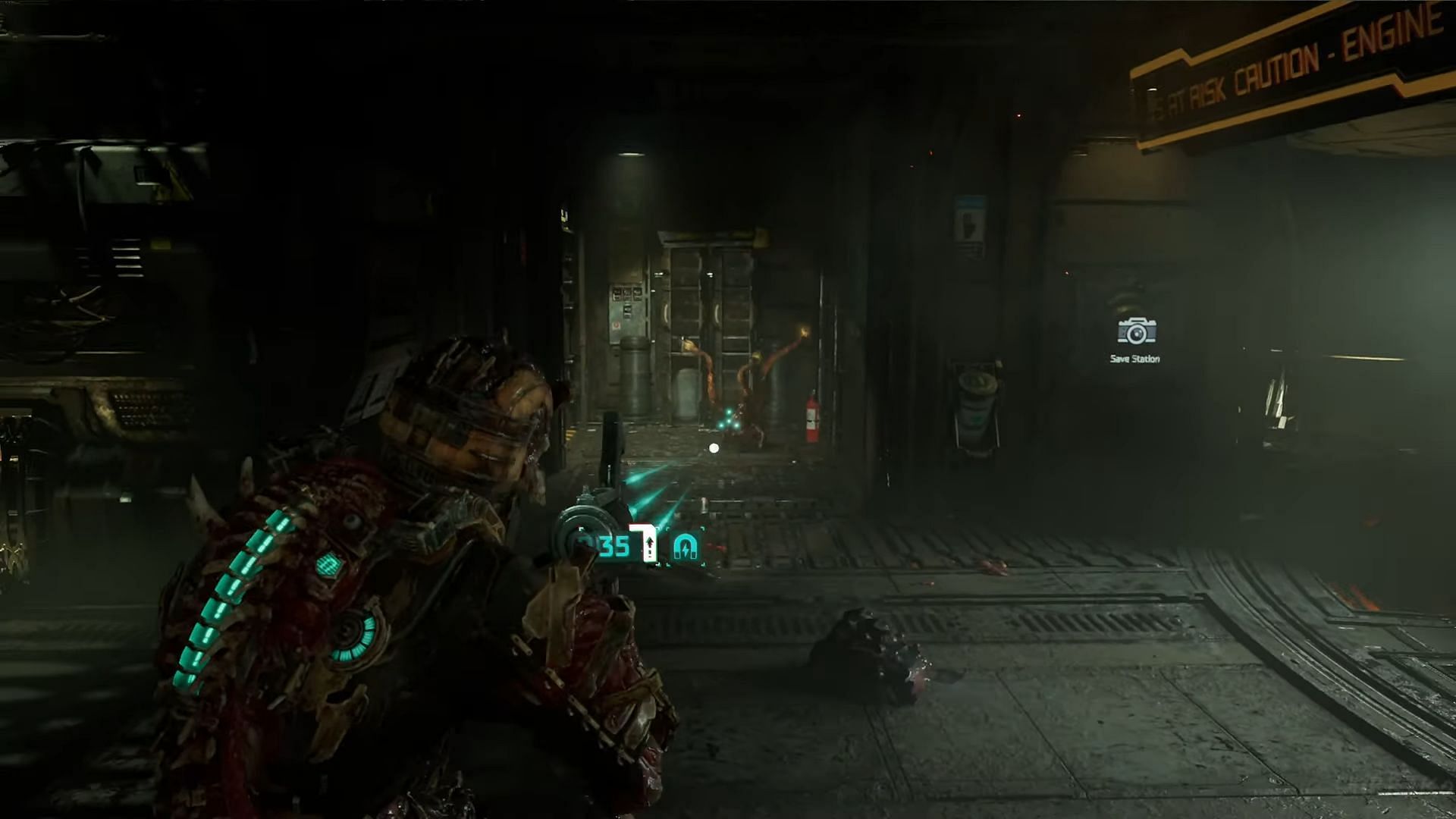 The Pulse Rifle in action in the Dead Space remake (Image via YouTube/Shirrako)