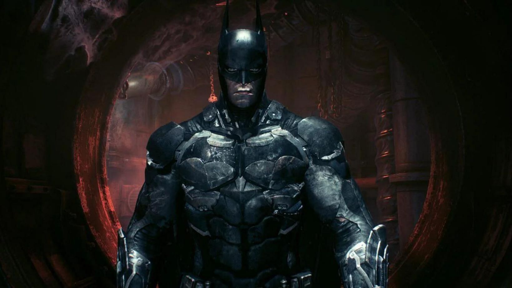 The high-tech and detailed suit from the video game (Image via Warner Bros)