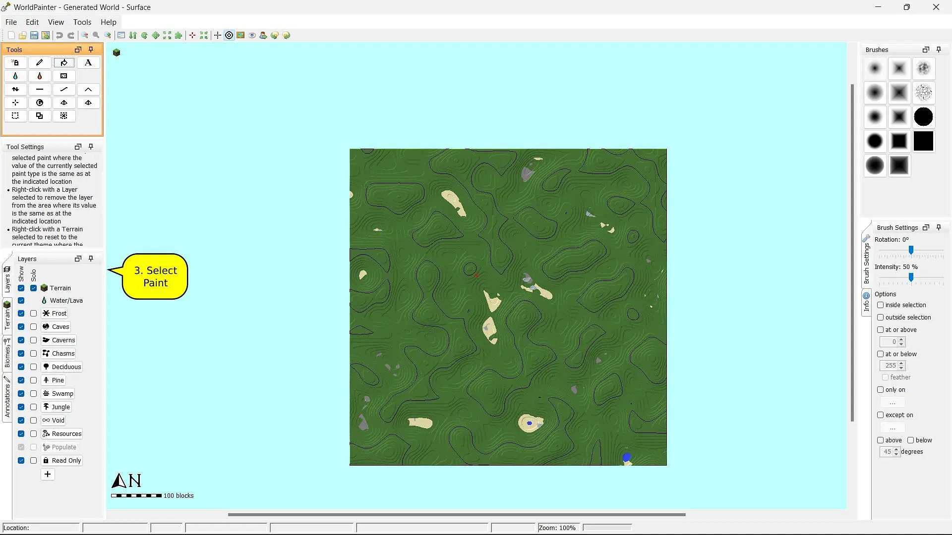 Open the WorldPainter and create a new Minecraft world on which you can work (Image via Sportskeeda)