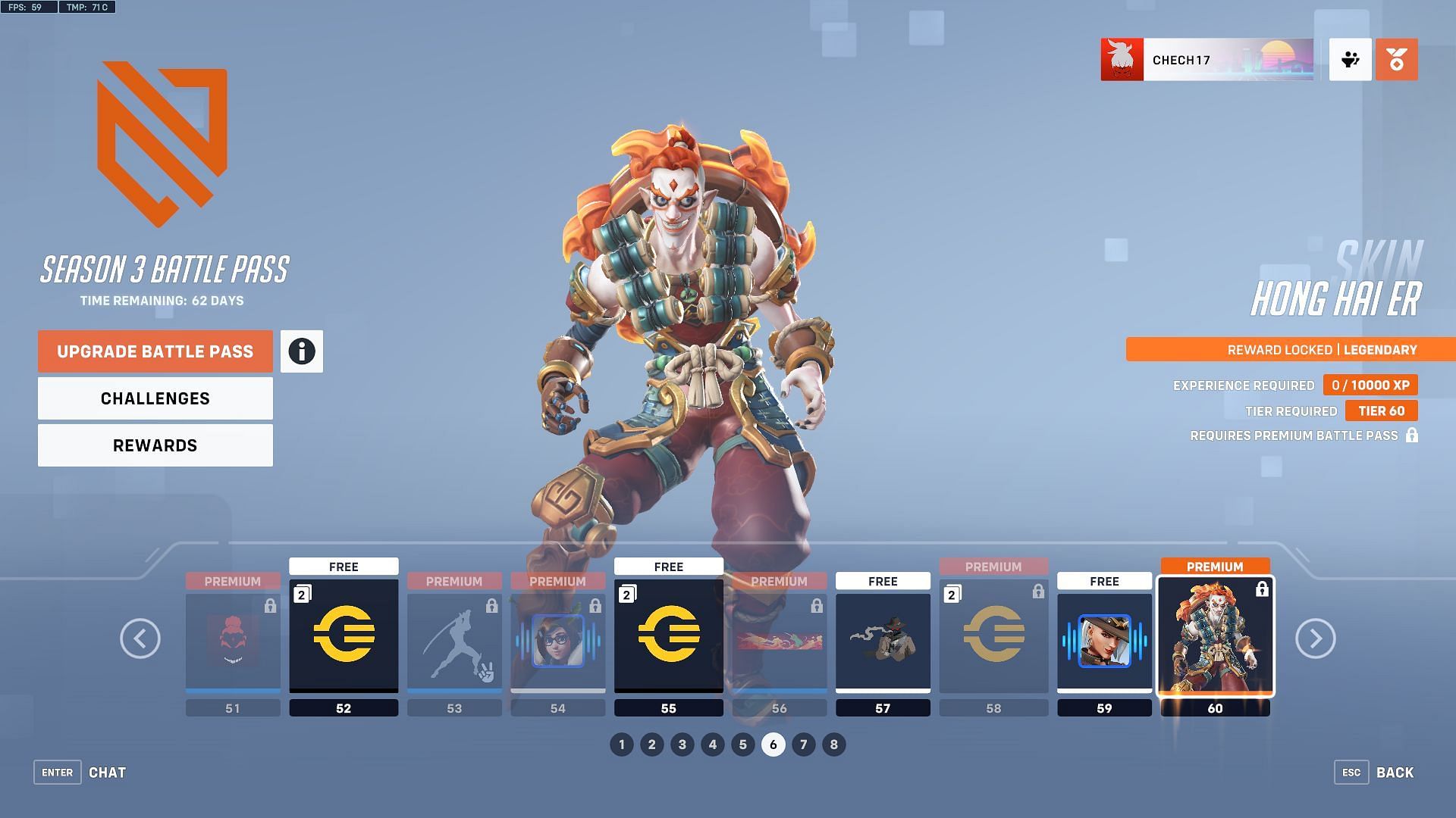 Battle Pass rewards tier 51-60 (Image via Overwatch 2)