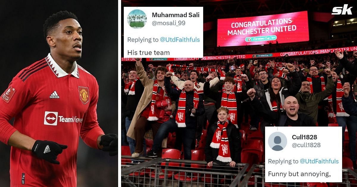 Fans have provided some hilarious reactions to a recent image of Anthony Martial with Manchester United