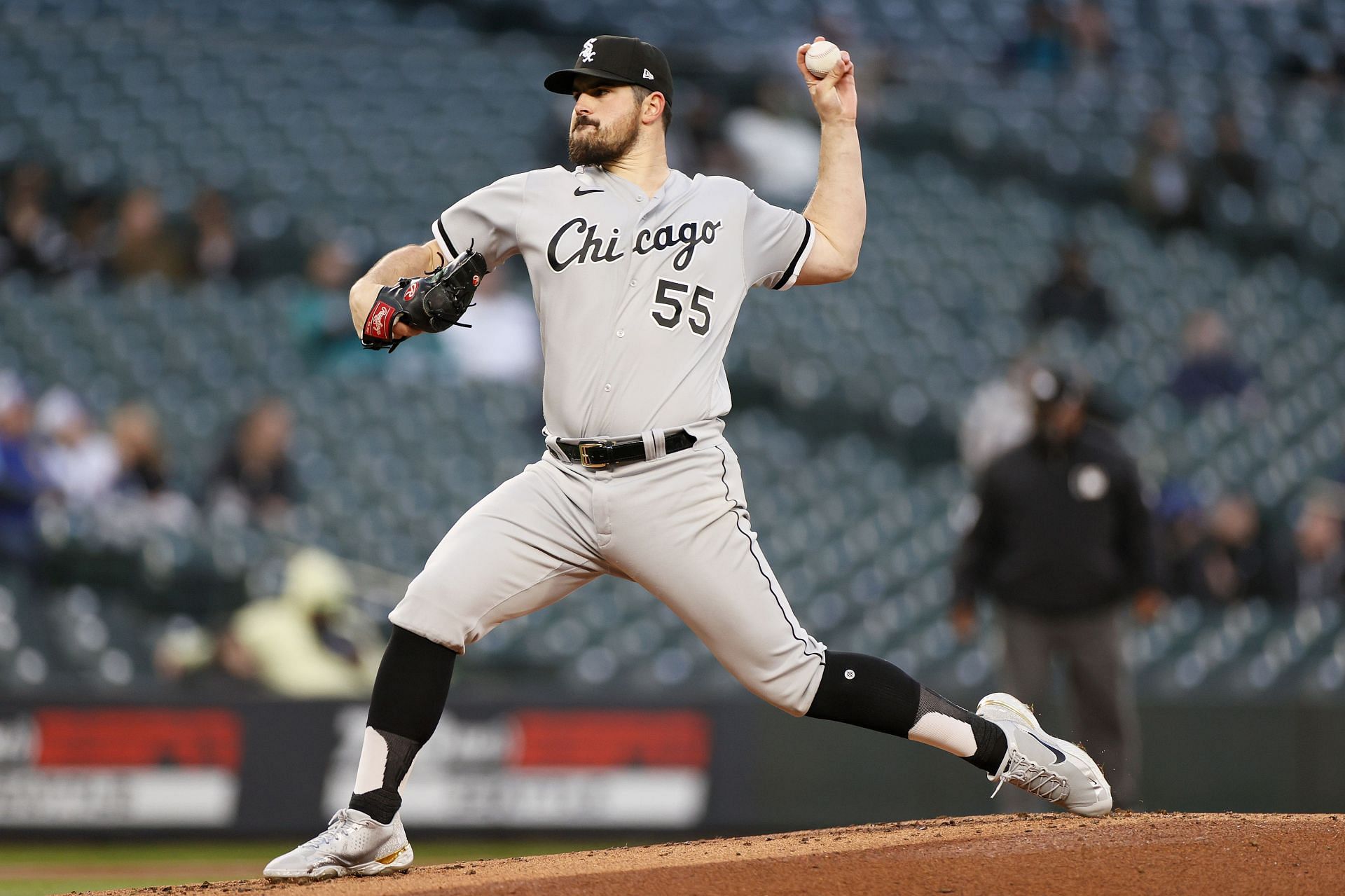 Carlos Rodon of the Chicago White Sox pitches against the Seattle Mariners.