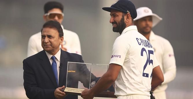 [WATCH] Sunil Gavaskar felicitates Cheteshwar Pujara on his landmark 100th appearance during 2nd IND vs AUS Test