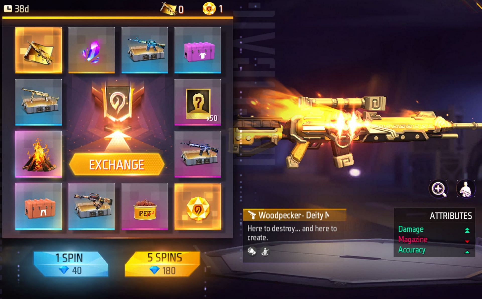 The reward pool in the new Incubator (Image via Garena)