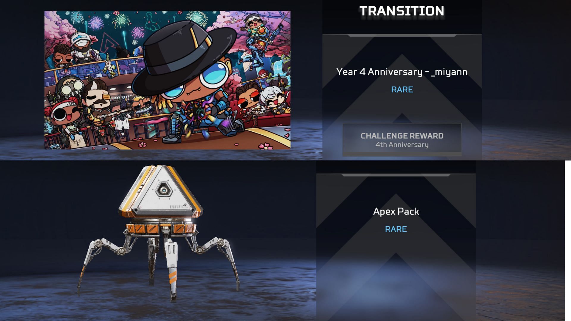 Year 4 Anniversary (_miyann) Loading Screen and Apex Pack (Image via EA)