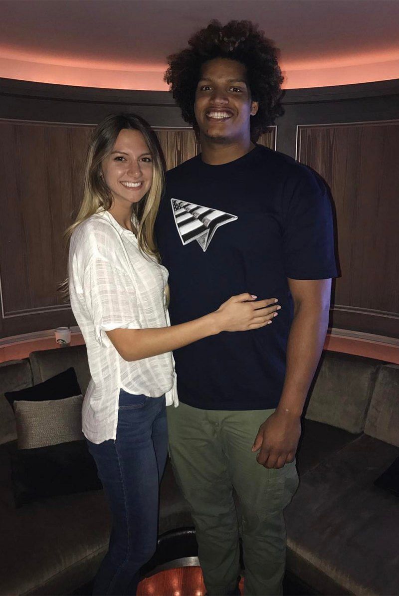 Allison and Raiders star Isaac Rochell in &#039;17 (Credit: Allison&#039;s IG)