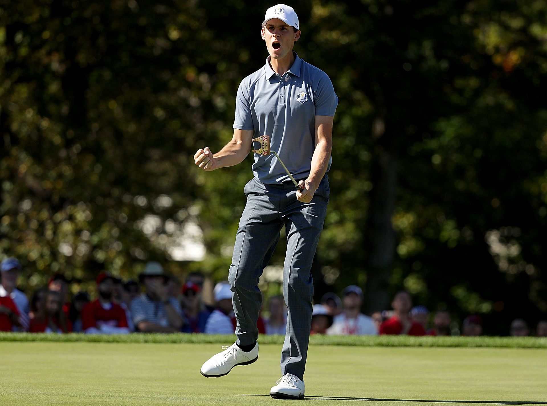 Thomas Pieters at the 2016 Ryder Cup - Singles Matches (Image via Streeter Lecka/Getty Images)