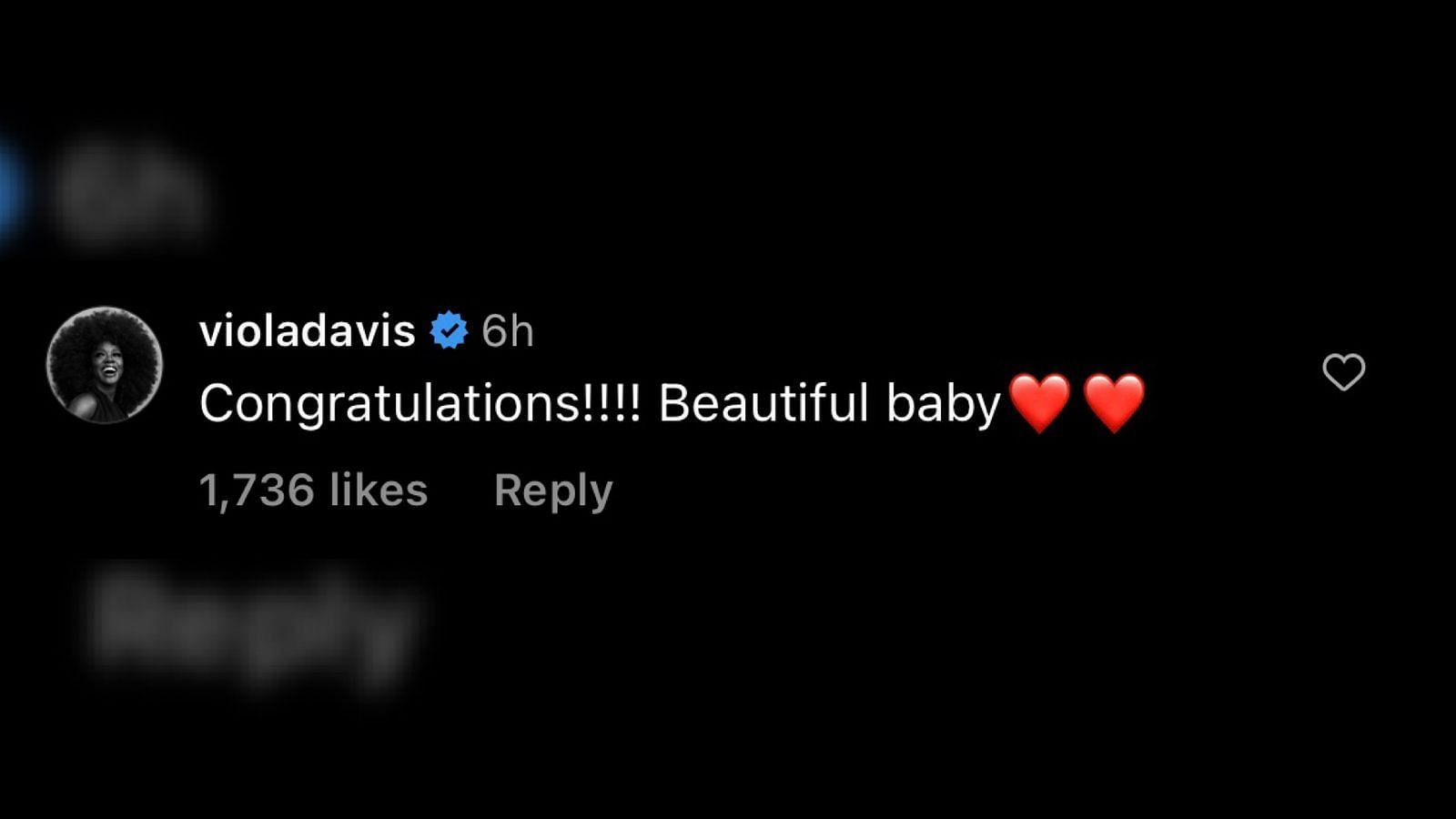 Viola Davis congratulates the new mom (Image via @keke/Instagram)