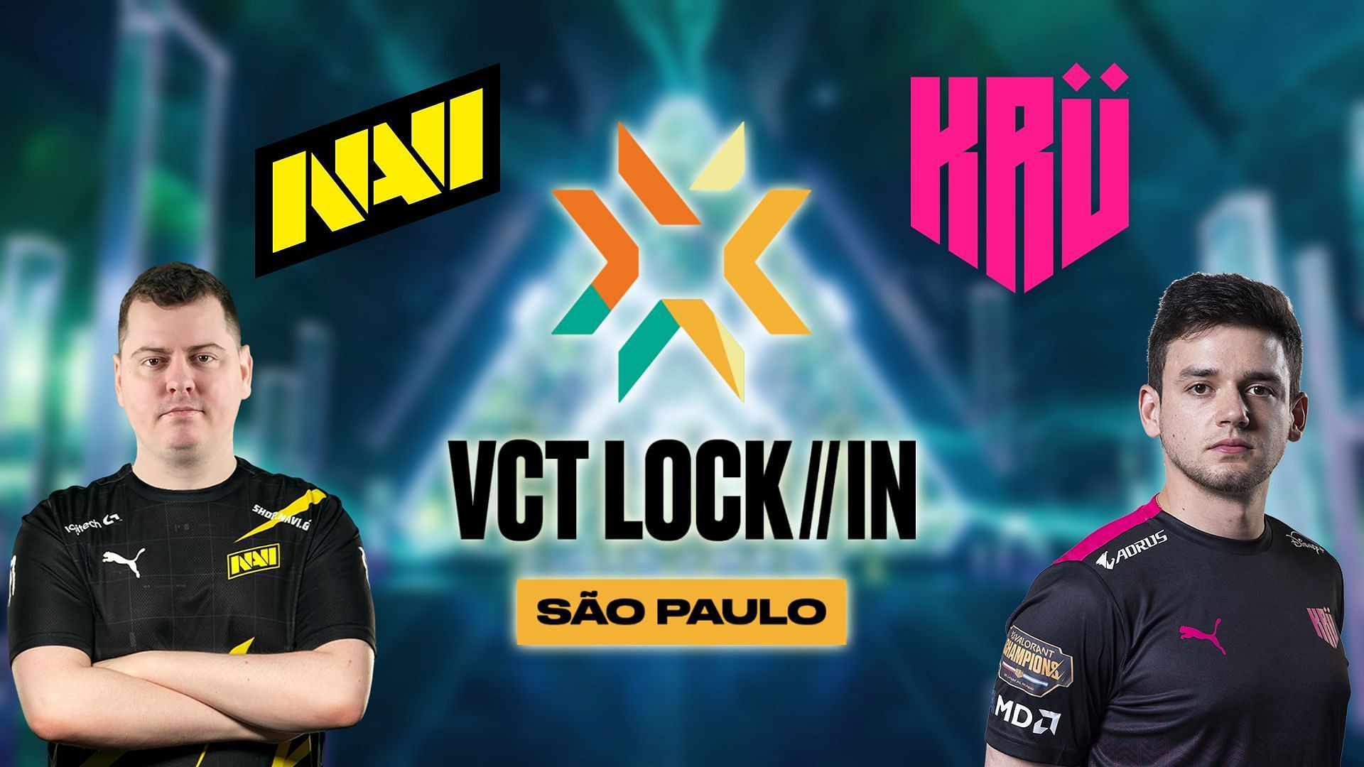 NAVI vs KR&Uuml; Esports at VCT LOCK//IN 2023 (Image via Sportskeeda)