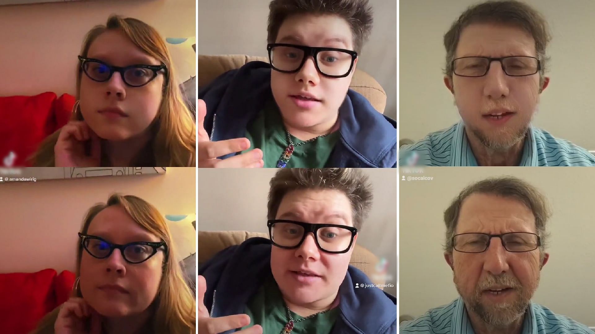 The Teenage Look filter has taken TikTok by storm (Image via TikTok/@socalcov, @amandawrig, @justcallmefio)