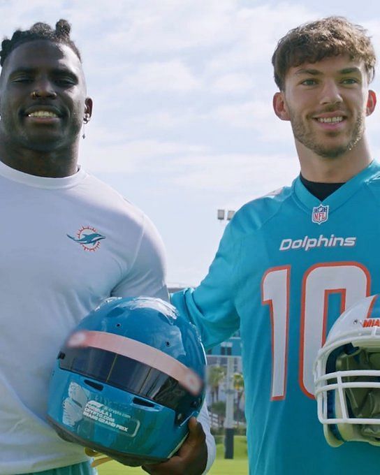 My feet faster than your car - Pierre Gasly receives memorable message  from NFL's Miami Dolphins star Tyreek Hill