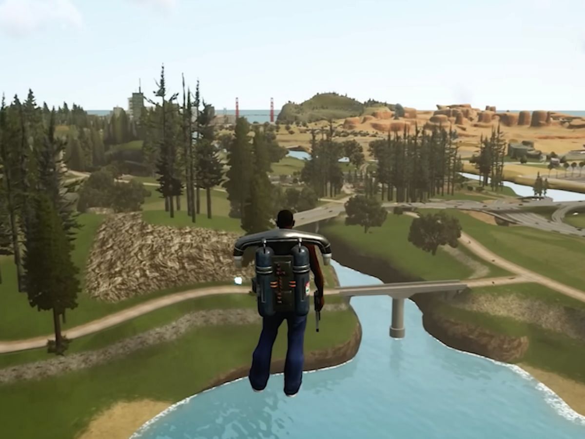 The entire map of San Andreas is visible in the remastered version (Image via YouTube/Vammostga)