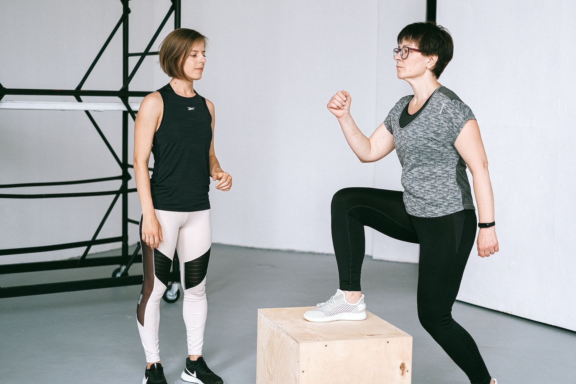 Step-ups involve hip flexion and knee extension. (Photo via Pexels/Anna Shvets)