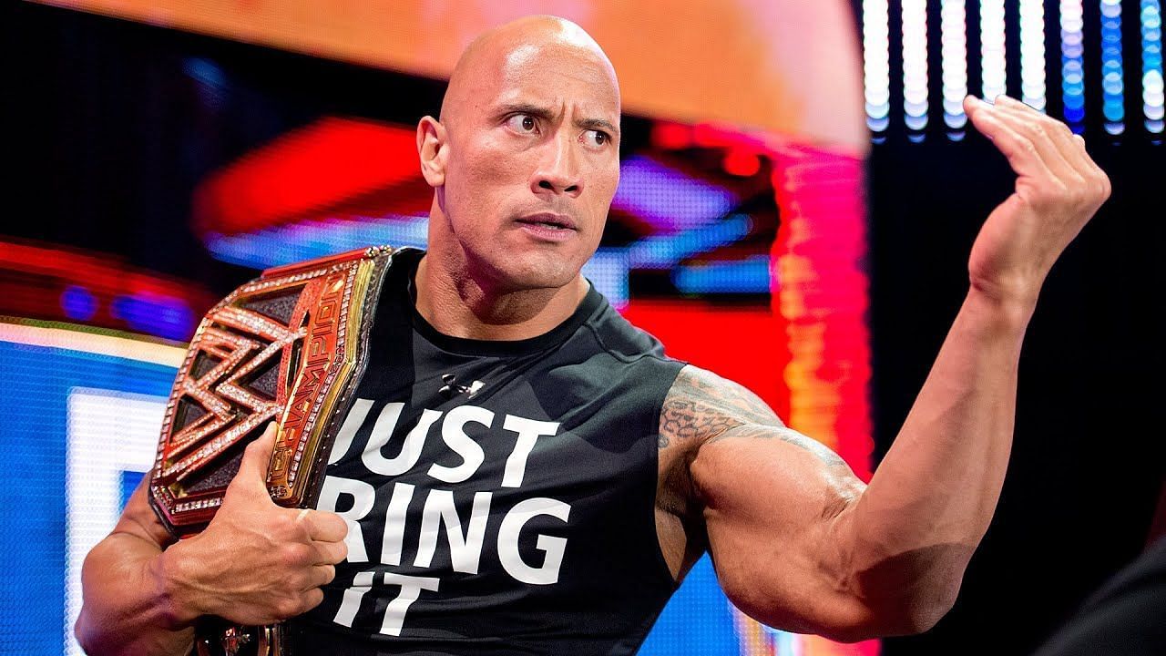 Dwayne Johnson looks nice with a world title on him!