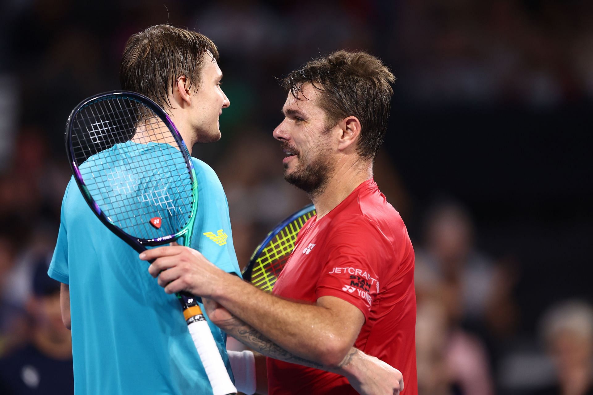 Wawrinka and Bublik after their match at the 2022 United Cup