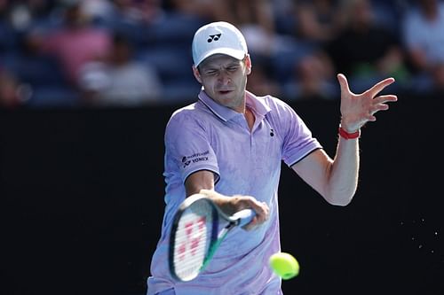 Hubert Hurkacz in action at the Australian Open