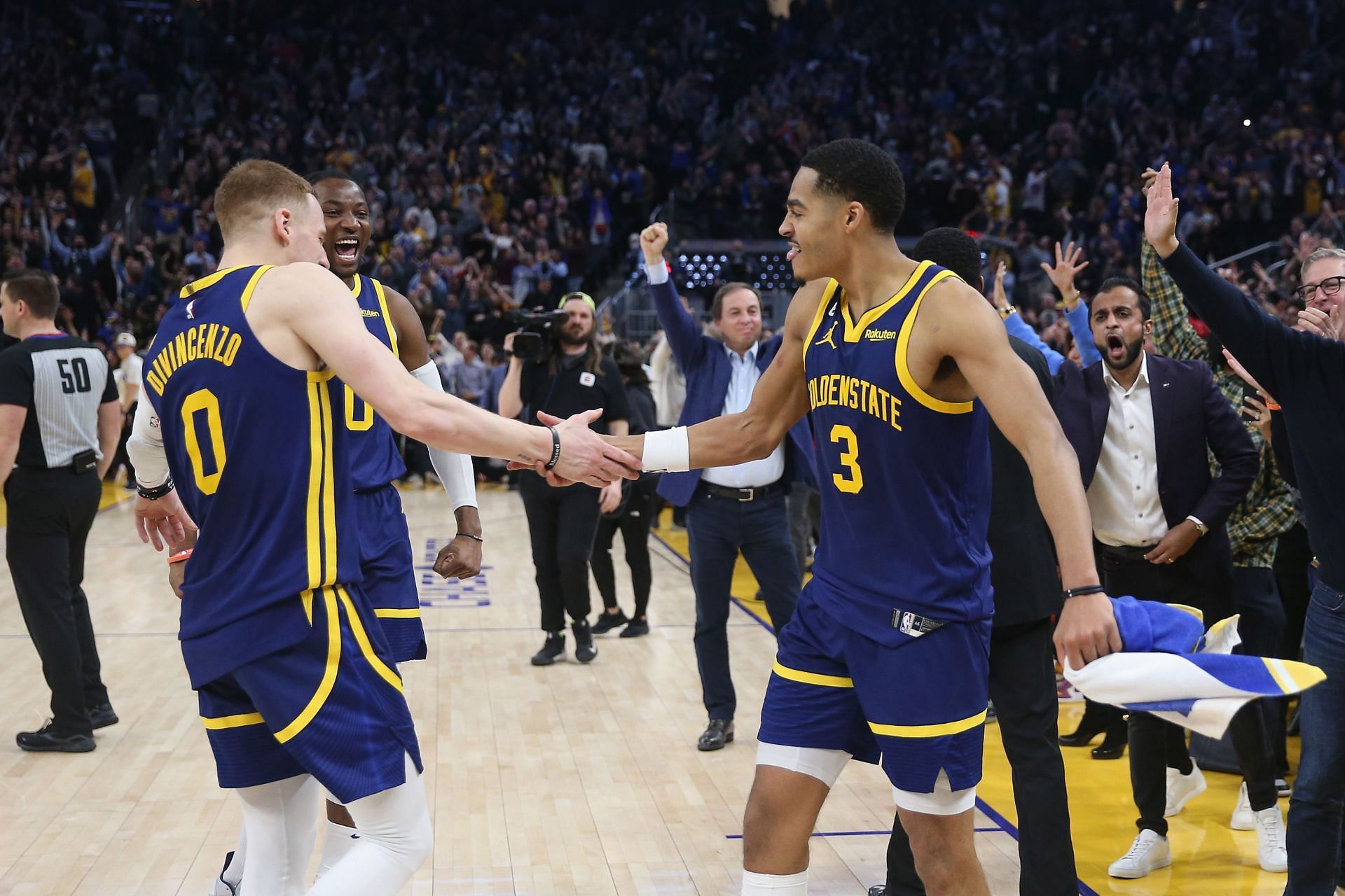 Jordan Poole will have to step up during Curry&#039;s absence (Image via Getty Images)