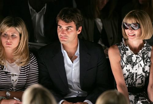 Roger Federer with Anna Wintour at the 2007 Oscar de la Renta Spring