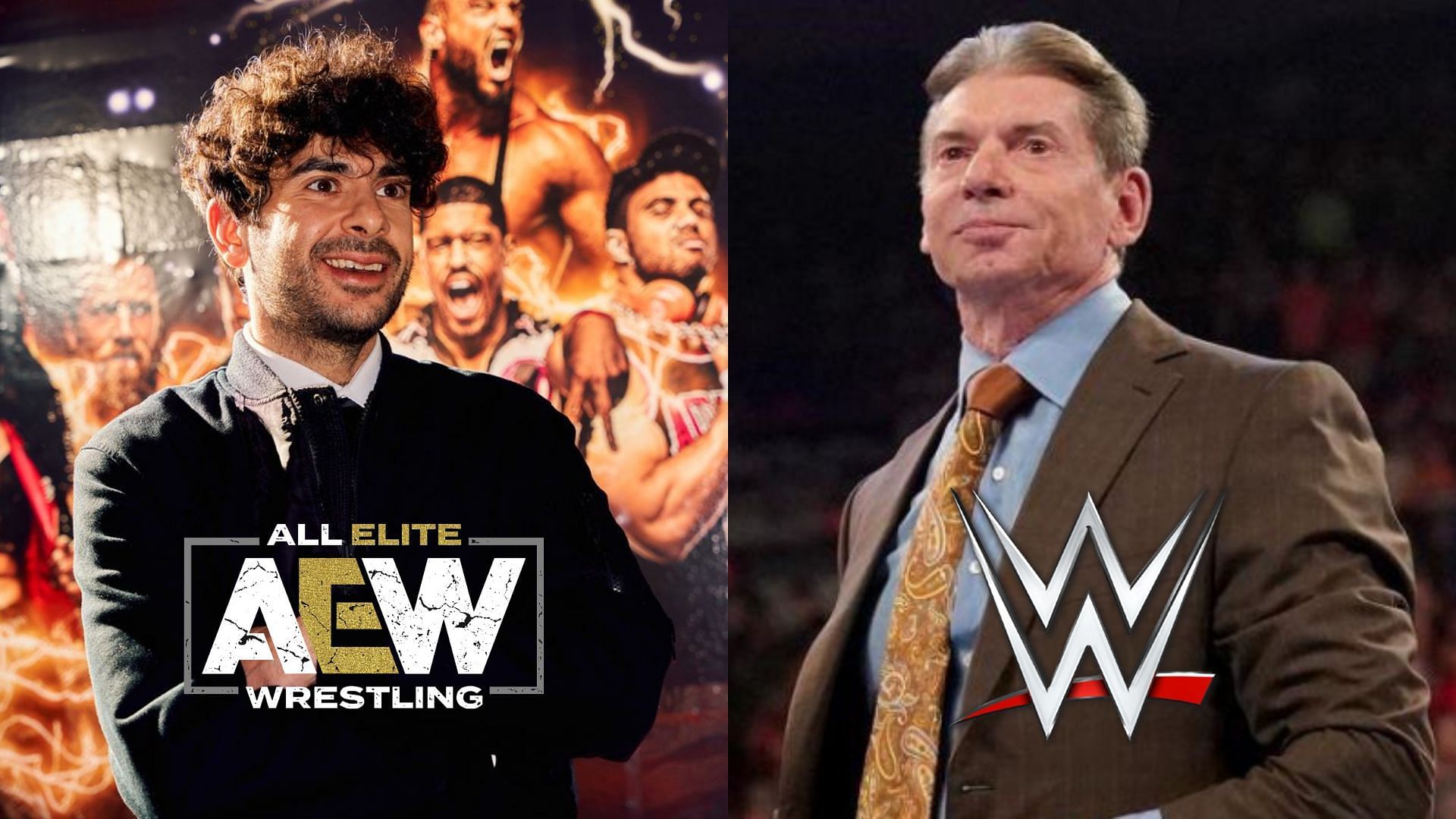 Tony Khan (left), Vince McMahon (Right)