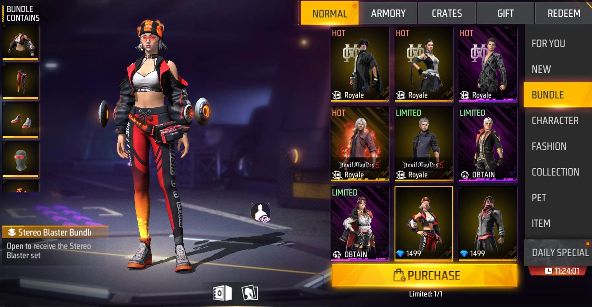 A wide variety of outfits are accessible in the game (Image via Garena)