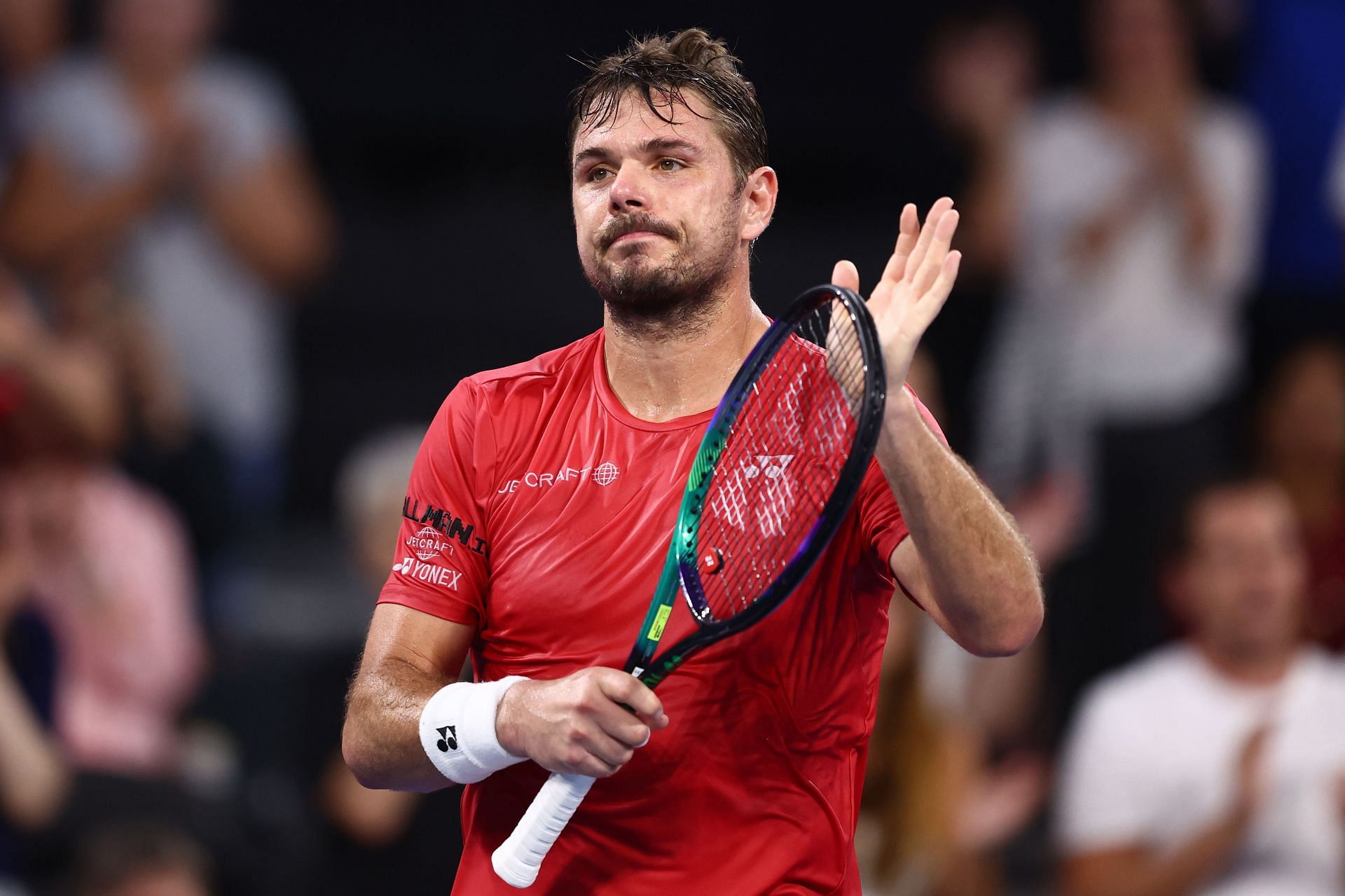 Stan Wawrinka in action at the 2022 United Cup