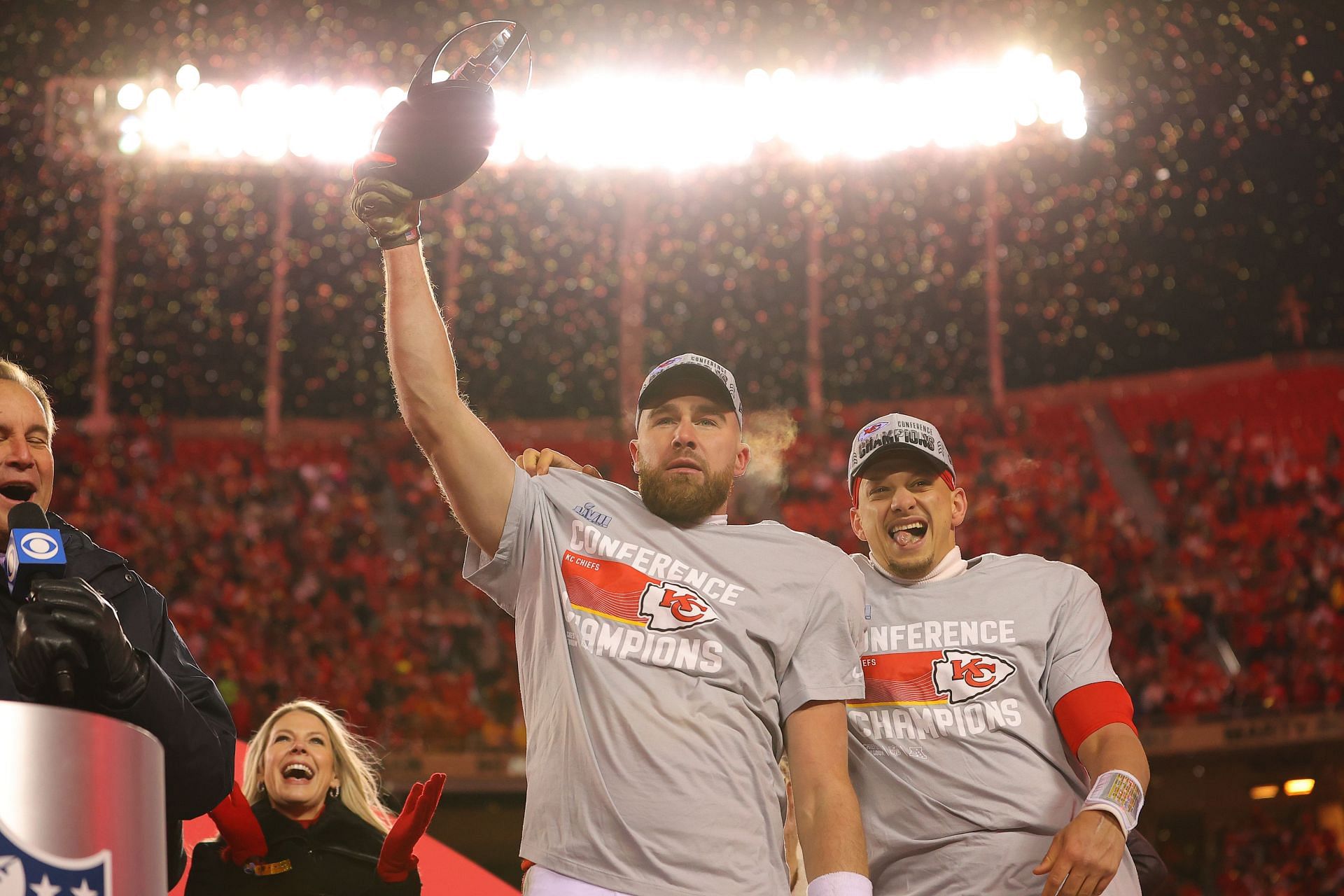 Travis Kelce and Patrick Mahomes: AFC Championship - Cincinnati Bengals v Kansas City Chiefs