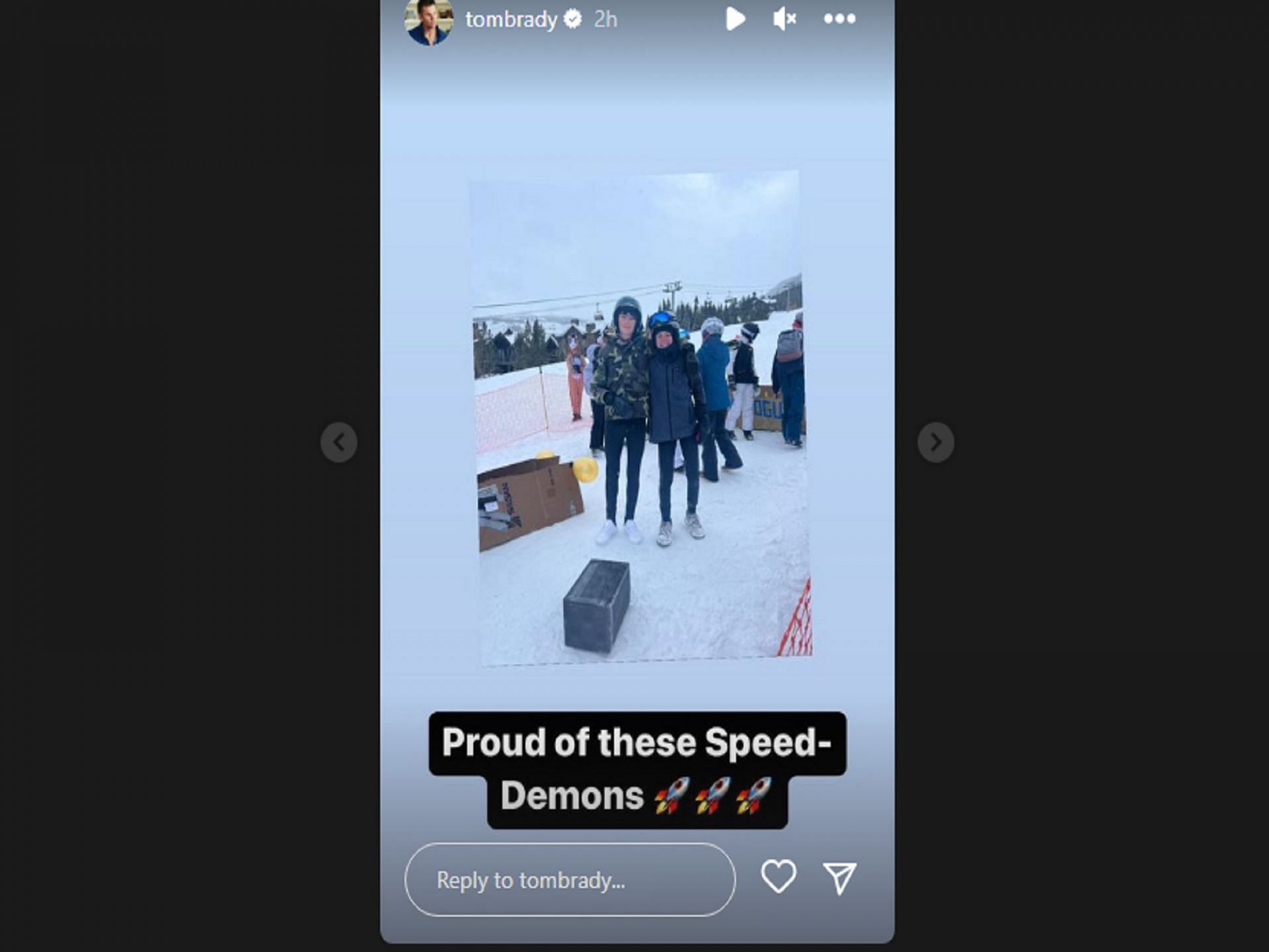 No. 12 reveals new nickname for kids on ski trip - Courtesy of QB on Instagram