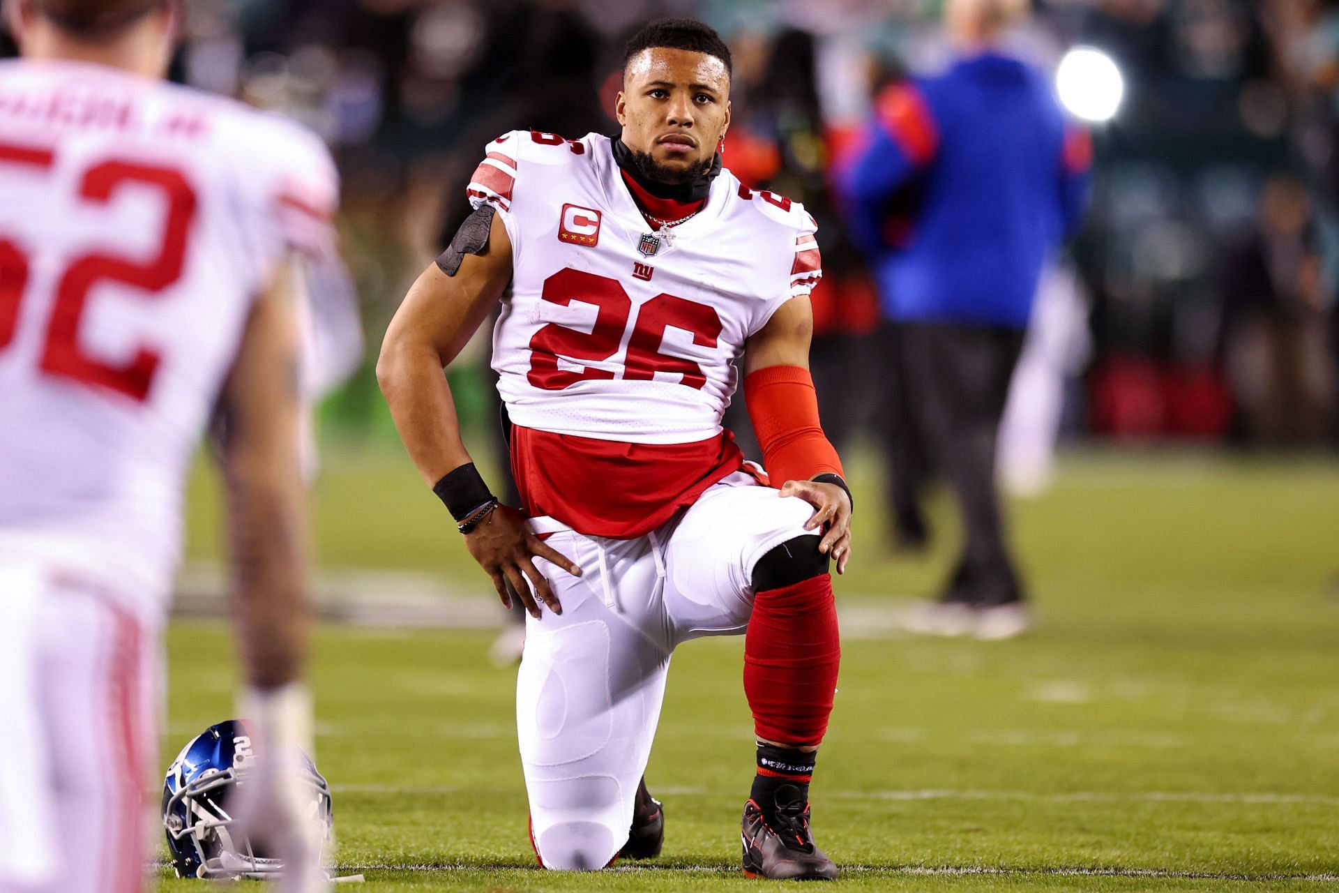 Saquon Barkley at NFC Divisional Playoffs - New York Giants v Philadelphia Eagles