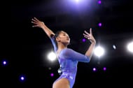 Suni Lee at the 49th FIG Artistic Gymnastics World Championships (Photo by Laurence Griffiths/Getty Images)