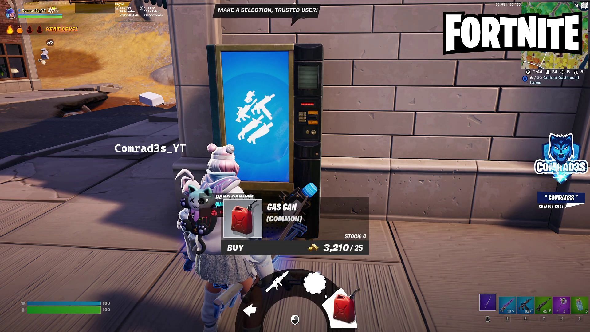 Purchase weapons from Vending Machines to easily complete the quest (Image via YouTube/Comrad3s)